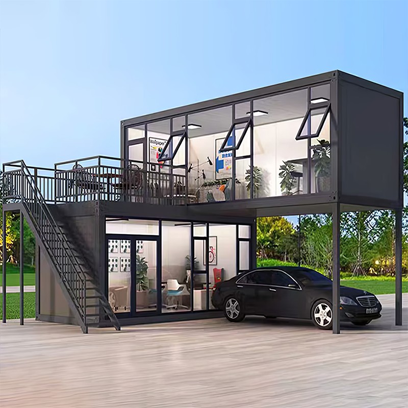 To-etagers glascontainerhus